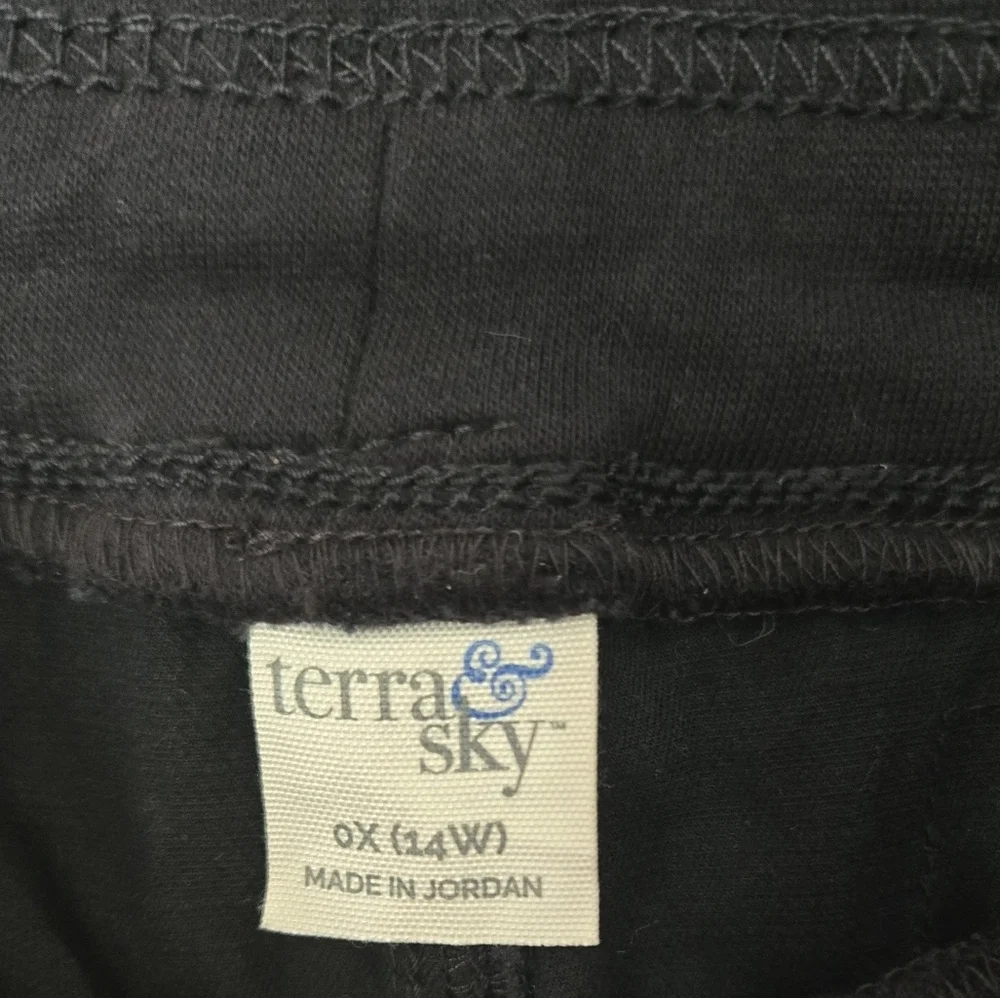 Terra & Sky Black Jogger Pants Size 14
